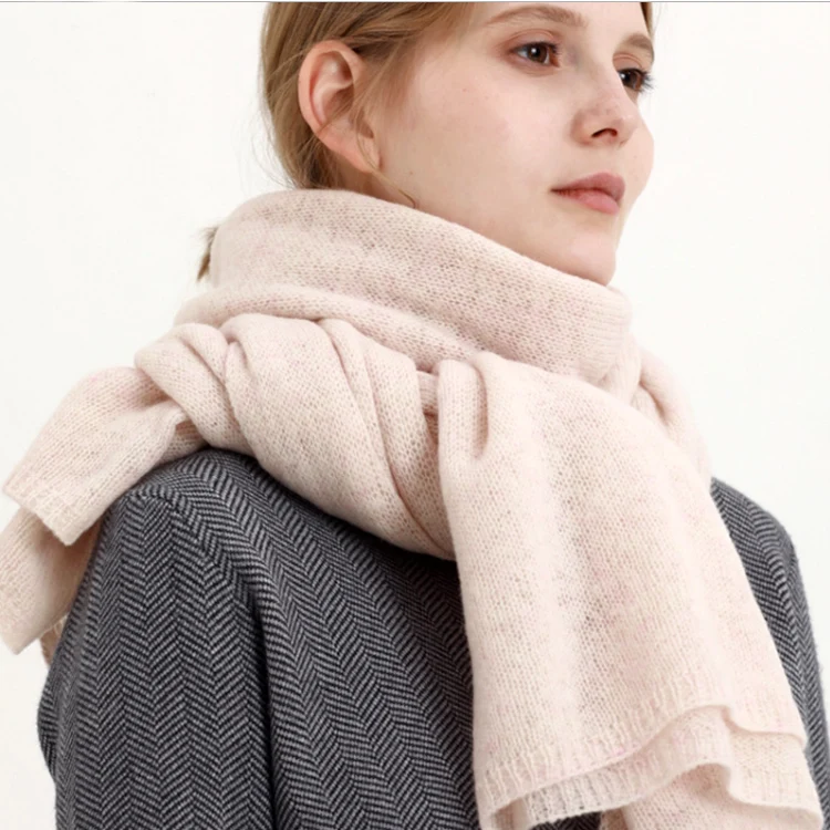 4 Pink CAVME вязаный шерстяной шарф унисекс основной шарф длинный шарф для мужчин сплошной цвет пашмины Шали Обертывания большой размер 200*90 см - Цвет: 4 Pink