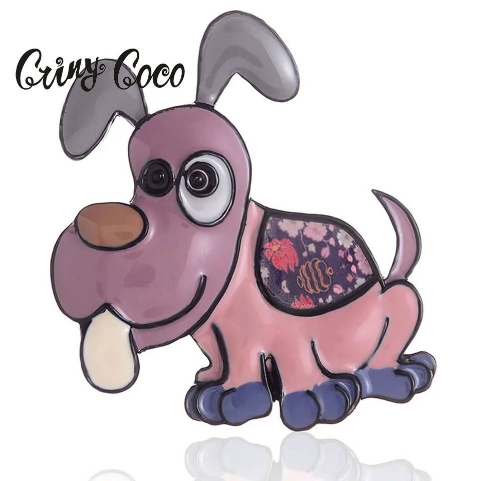 Классические эмалированные Броши Cring Coco в форме собаки булавки для детей