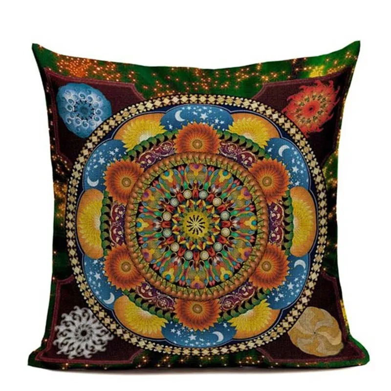 Богемный стиль цветочный чехол для подушки с мандалой льняные хлопковые