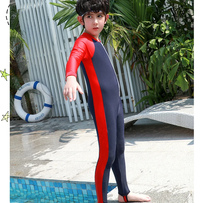 Цельный купальник боди пляжная одежда детские штаны с длинными рукавами для