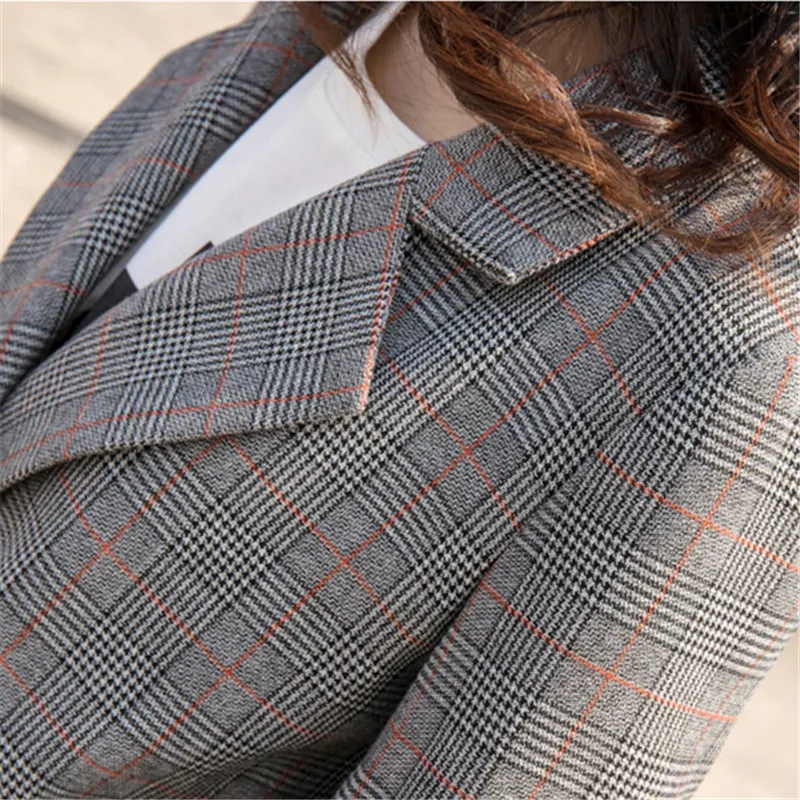 Женский комплект из двух предметов Модный повседневный свободный клетчатый