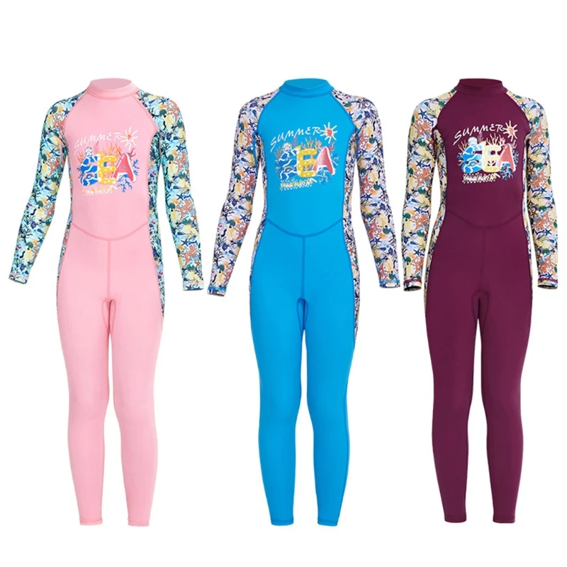 

808D Kids Full Body Long Sleeve Swimsuit Children Surfing Sun Protection Swimwear