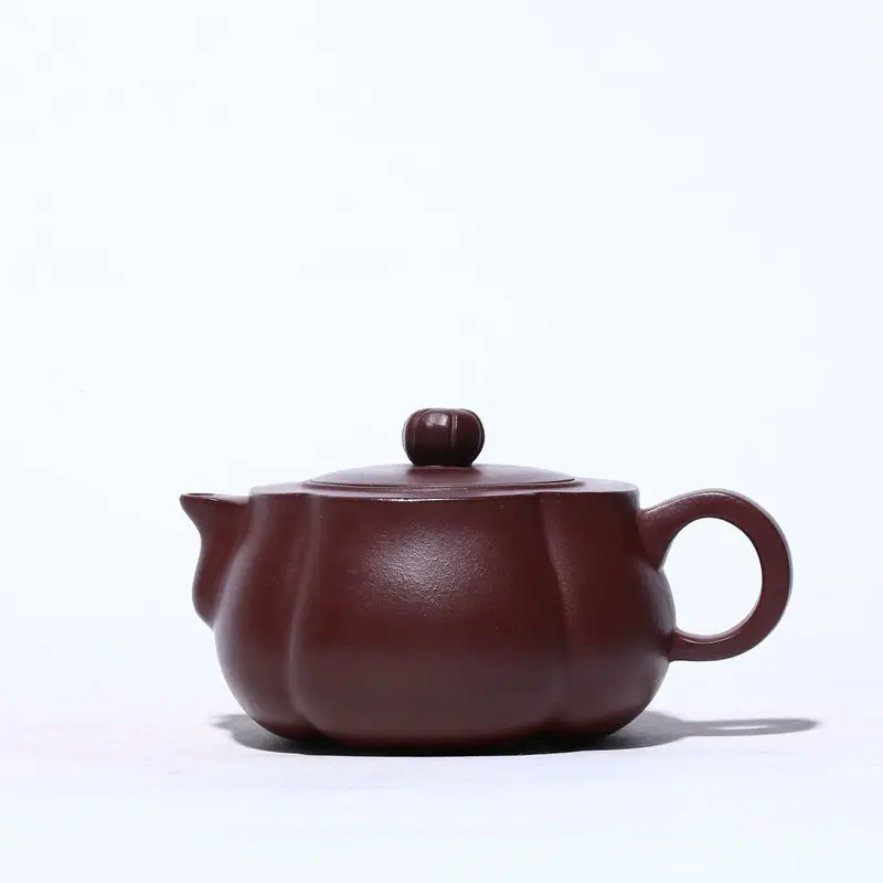 

Yixing Full Manual Dark-red Enameled Pottery Teapot Place Of Origin Infusion Of Tea Kettle Raw Ore Old Purple Ink For Imprinting