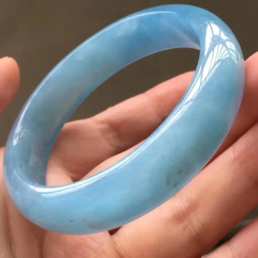 Высококачественный натуральный Аквамариновый прозрачный синий женский браслет