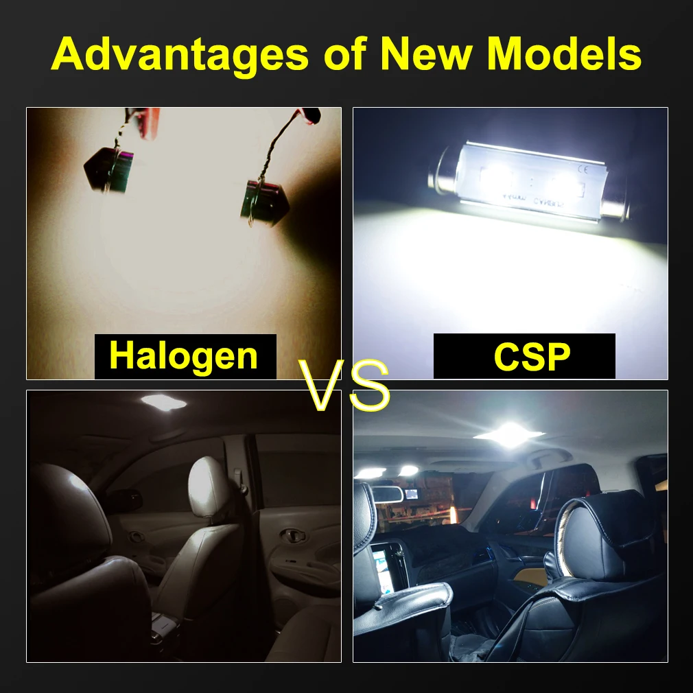 Светодиодная лампа Canbus CSP C5W C10W светодиодная гирлянда 29 мм 31 36 39 41 44 купольная для
