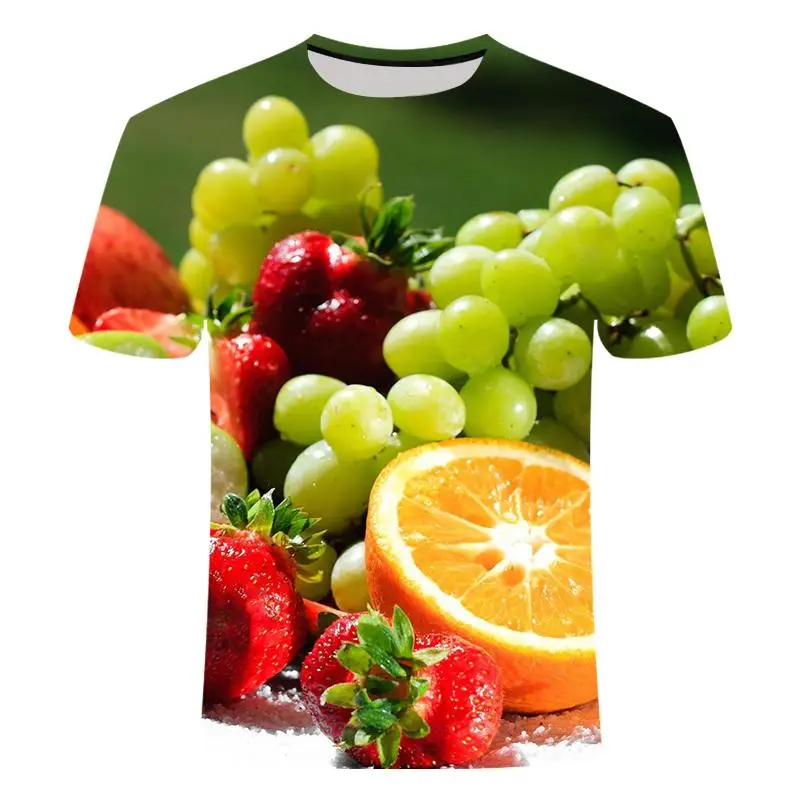 

New T-shirt Personality Printing Casual Short Sleeve 2021 Fashion Fruit Printing Men's T-shirt 3D Pattern Summer Cool Top T-shir