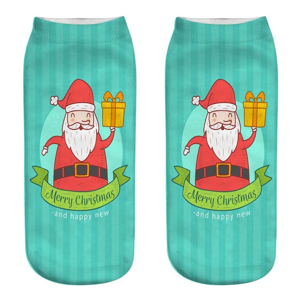 Мужские и женские рождественские носки повседневные рабочие деловые 3D с Санта