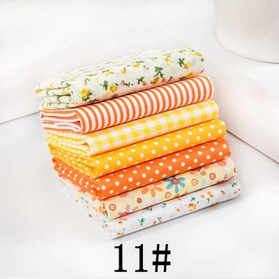 11 7pcs 25X25cm 25x25 см или 10x10 см хлопчатобумажная ткань с принтом для шитья стеганые ткани для лоскутного рукоделия аксессуары ручной работы T7866 - Цвет: 11 7pcs 25X25cm