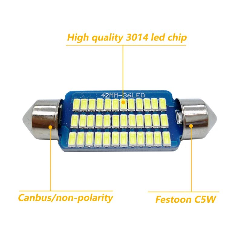 4x C5W Car LED Bulb Interior Light Festoon C10W Auto Reading light License plate lamp Trunk Luggage Lamp 31mm 36mm 39mm 41mm | Автомобили