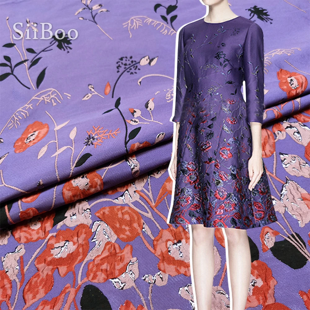 Женское жаккардовое пальто фиолетовое позиционное с тиснением в европейском