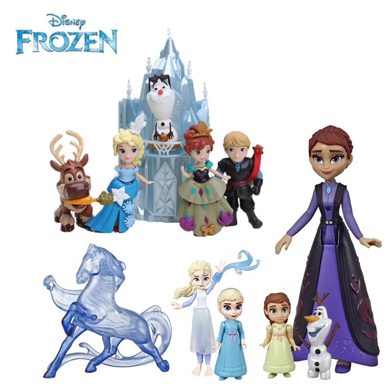 Диснеевские персонажи "Frozen 2" модельная фигурка принцессы Эльзы Анны Ольфы Кристофера из пластмассовой коллекции для декорирования, детская игрушка для девочек, подарок на день рождения.