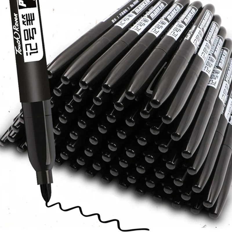 

6 Pieces / Set Of Permanent Marker Pen Oily Non Fading Waterproof Marker Pen Fine Point Ink Pen 1.5mm Writing Tool Art Markers