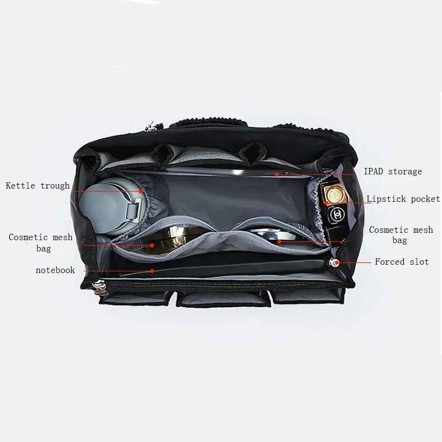 

Backpack Insert Bags Inner Storage Bag Large Capacity Travel Organizer For Diaper Shoulders Sundries Finishing Handbag Organizer