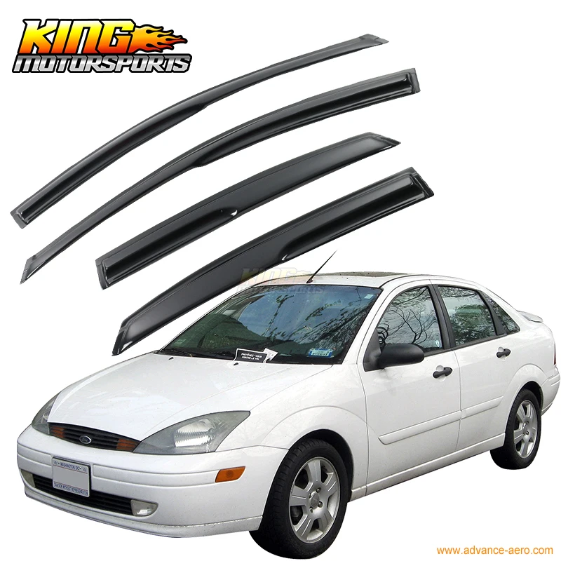 Подходит для 2000 2007 Ford Focus Mugen Style штормовые дефлекторы наклеивающиеся на оконные