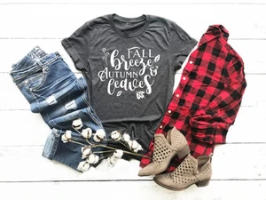 Осень Бриз осенними листьями, осенняя рубашка, AutumnPumpkin специй подарок к празднику вечерние Женская мода гранж футболки tumblr арт Топ тенниска-K326