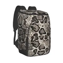 Picnic Cooler Backpack Vintage Snake Skin Waterproof Thermo Bag Refrigerator Fresh Keeping Thermal Insulated Bag