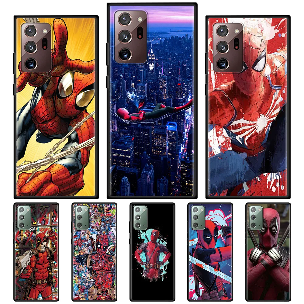 

Phone Case For Samsung Galaxy Note 20 Ultra 10 Plus 10Lite 8 9 Fundas Protective Silicone Coque Marvel Deadpool Spiderman