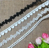 1yards embroidery lace trim star ribbon cotton white black lace fabric love lace applique sewing trimmings dentelle ruban lp11