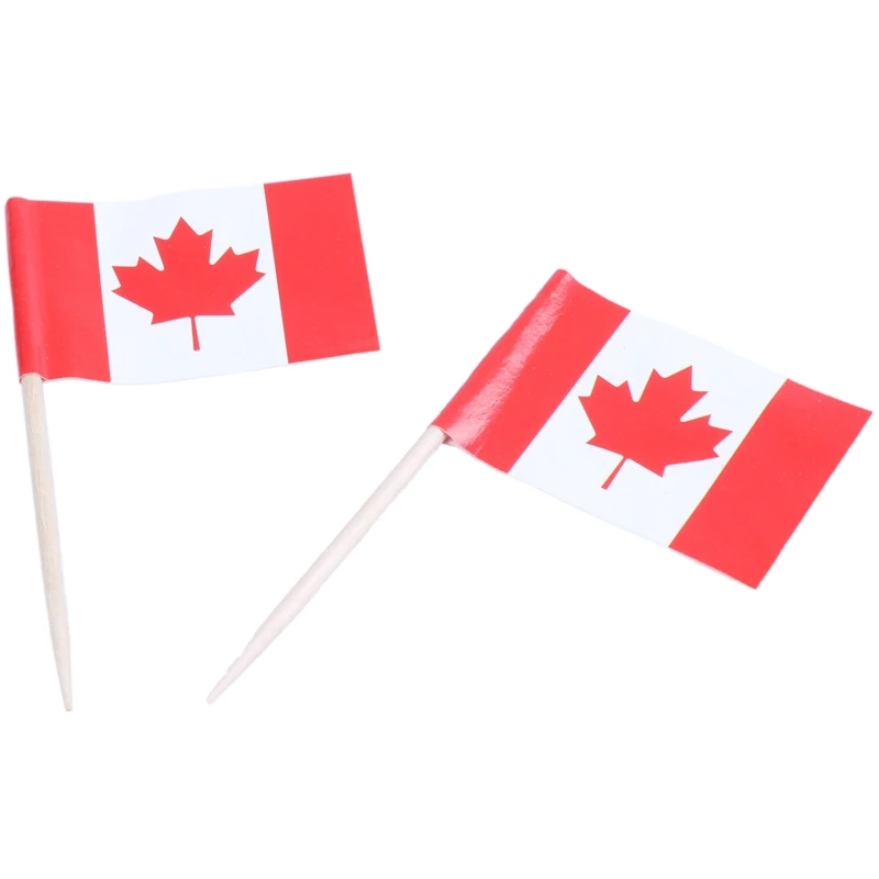 Лот из 50 шт мини деревянная зубочистка с флагом для декора вечерние фруктовые