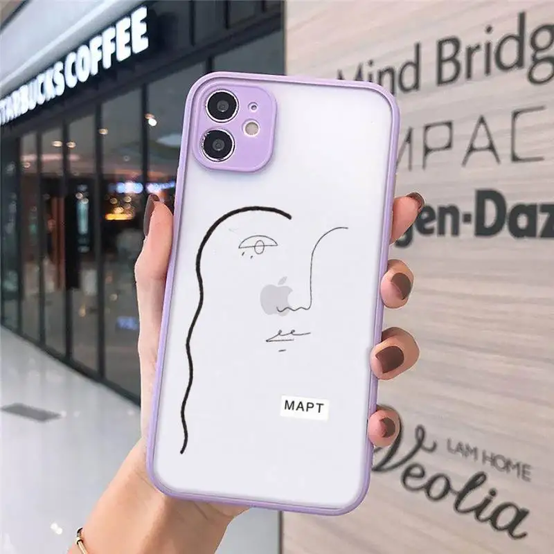 

Art Retro Abstract Geometry Phone Cases Matte For iPhone 12 Mini 11 Pro XR XS Max 7 8 Plus X Hard PC Back Cover