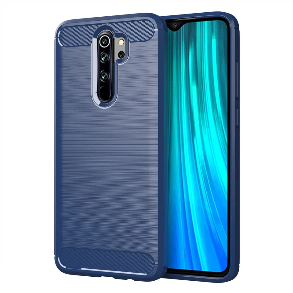 Whyes Мягкий силиконовый чехол для Xiaomi Redmi Note 8 Pro из углеродного волокна противоударный чехол из ТПУ для Xiaomi Redmi Note 8 Pro Чехол - Цвет: Синий
