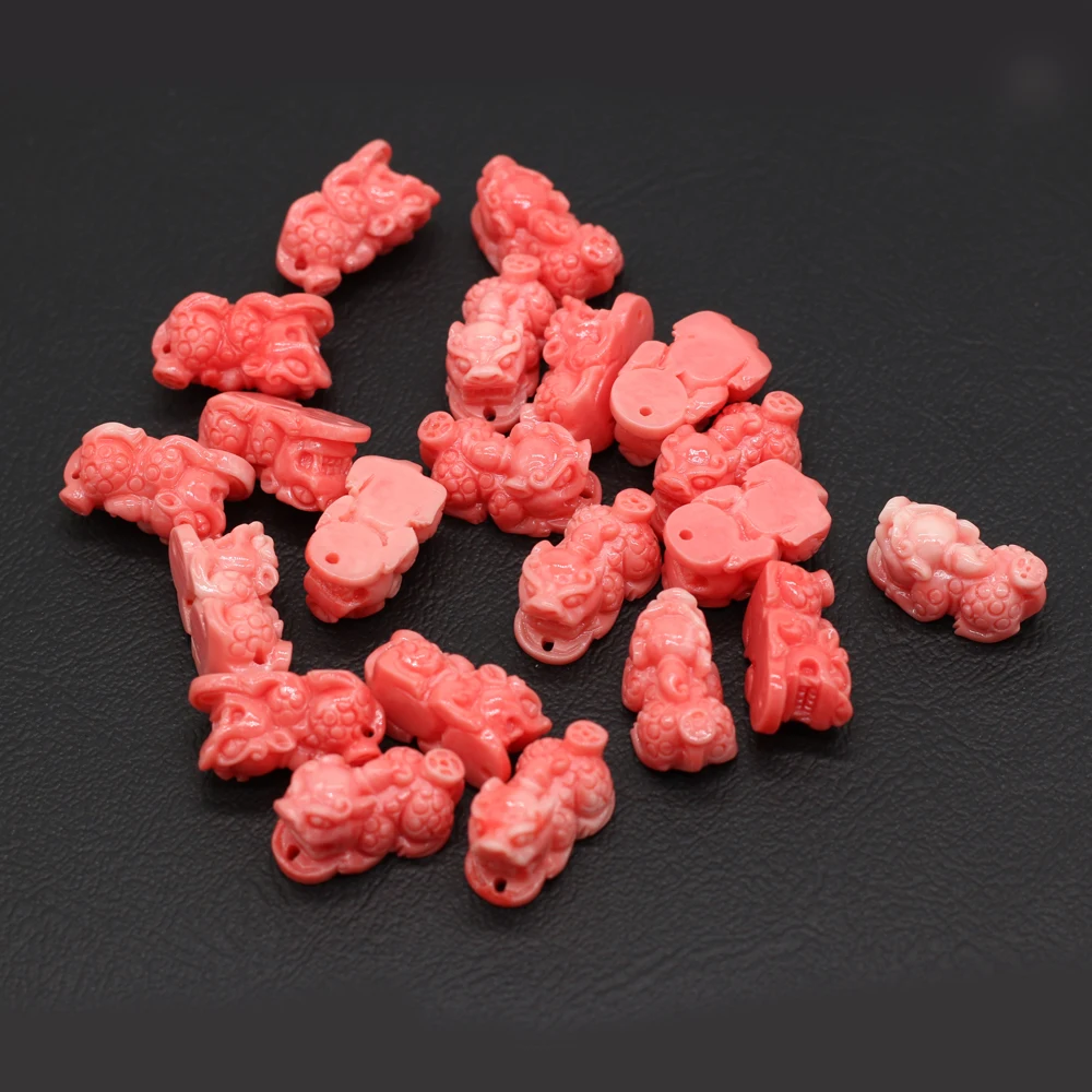 

10pcs Artificial Coral Beads Fine Animals Shape Pink Coral Loose Bead Accessories for Jewelry Making DIY Necklace Bracelet