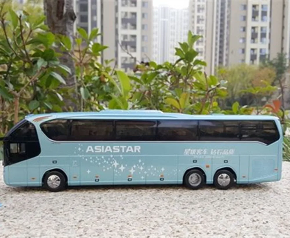 Литье под давлением 1:42 масштаб Asiastar YBL6148H модель автобуса с желтой/синей версией |