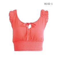 new sexy ring tank top women summer fashion wild halter top off shoulder backless short out crop tops camis for female