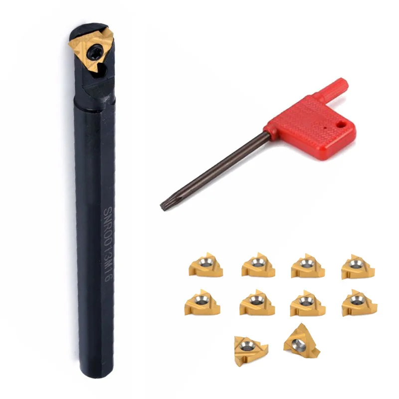 

Lathe Turning Tools Holder Boring Bars SNR0013M16 + 16IR AG60 Blade+ Spanner Set