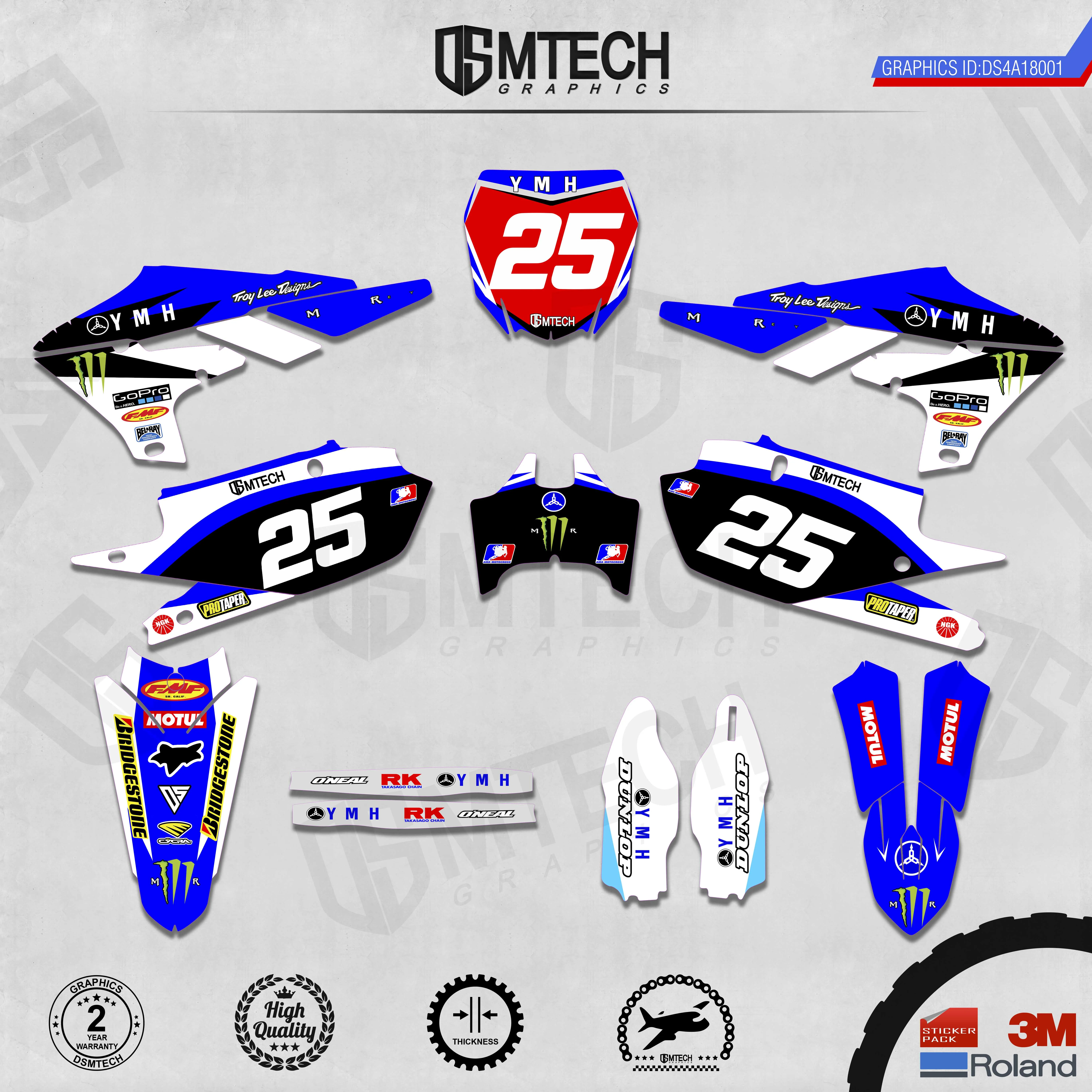 DSMTECH Customized Team Graphics Backgrounds Decals 3M Custom Stickers For 19YZ250F 18-19YZ450F 19-21WR450F Two Stroke   001