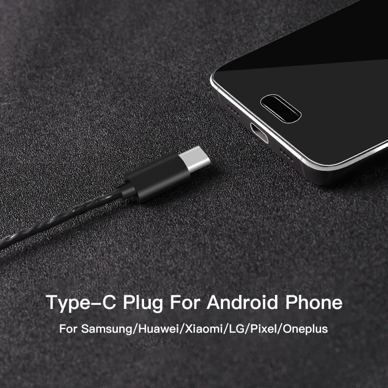 Type C проводные наушники вкладыши стерео провод гарнитура шум шумоподавления с