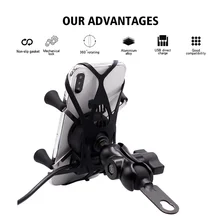 Motorcycle Mobile Phone Holder Rechargeable USB Charger With Switch Electric Vehicle Mobile Phone Holder Outdoor Cycling Parts