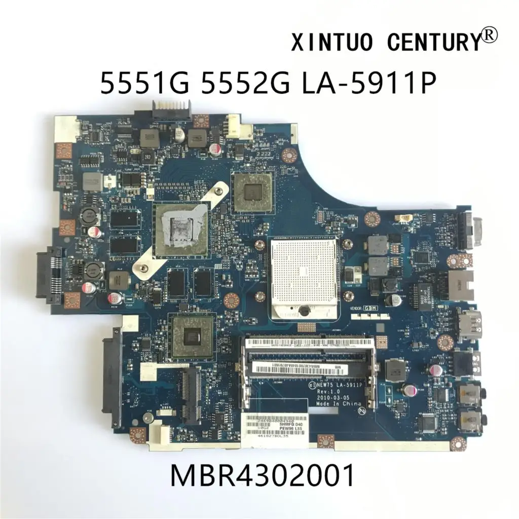 

MBR4302001 For Acer Aspire 5551G 5552G Laptop Motherboard NEW75 LA-5911P With HD5650M 1GB DDR3 100% tested working