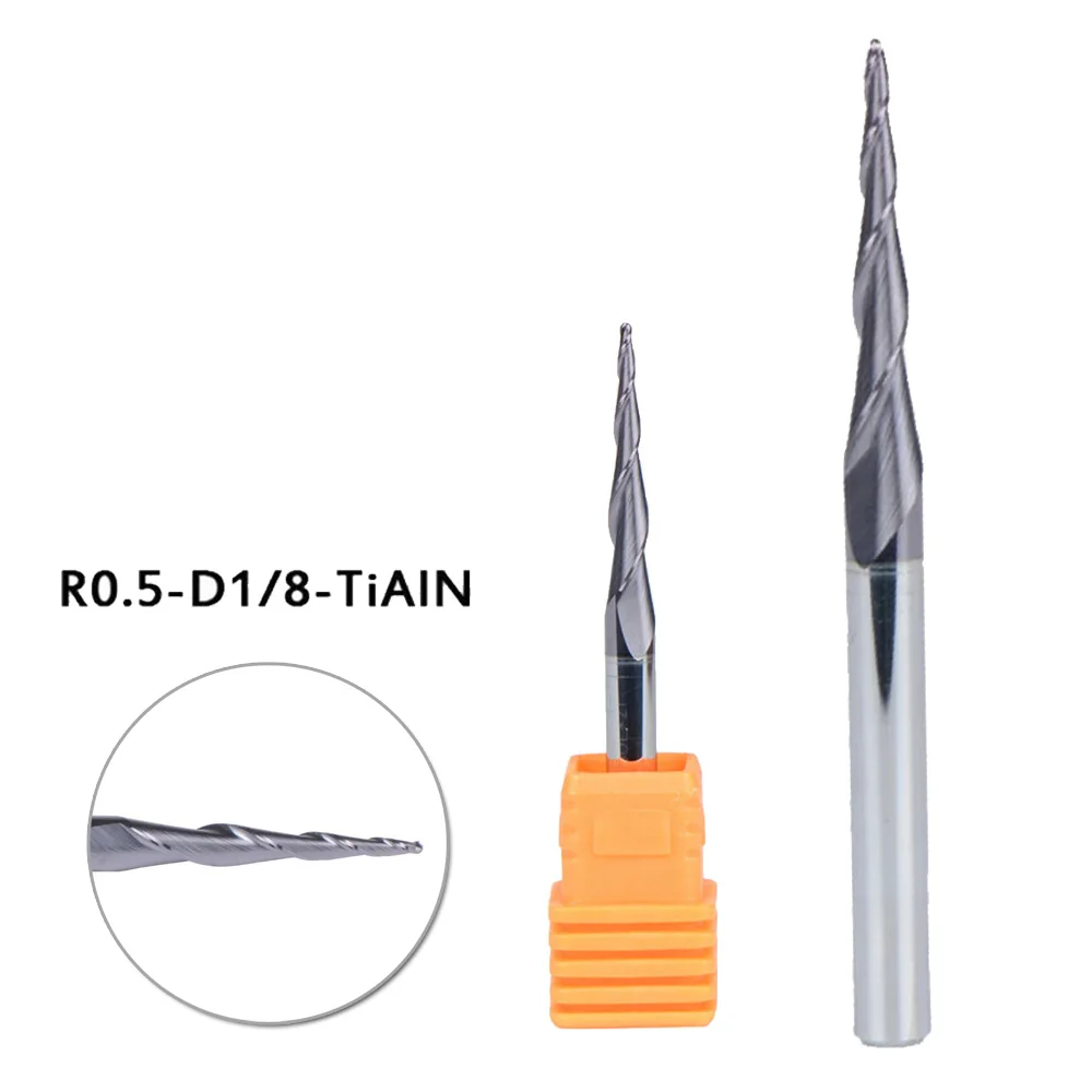 

2 Flutes End mill Milling With Plastic Box Tool Equipment Radius 0.5mm