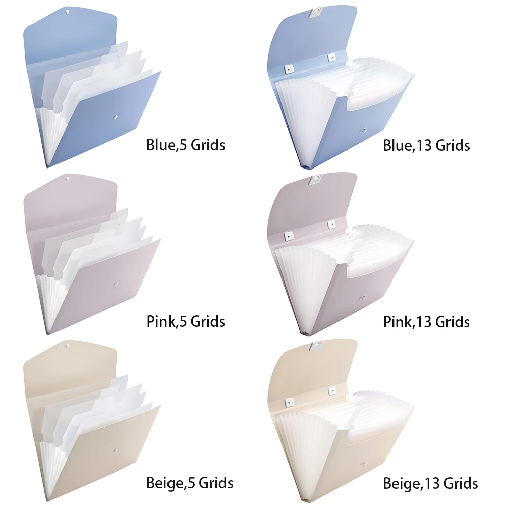 

Office School Stationery Desktop Portable Waterproof Expanding File Folder Accordion With Handle A4 Size Solid Home Anti Lost