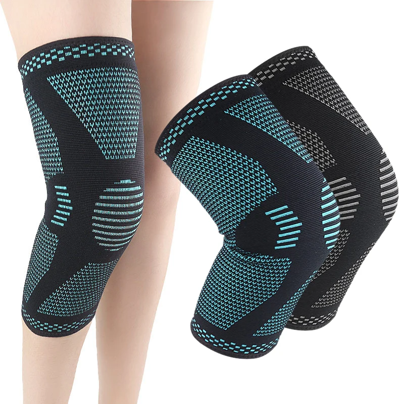 Newest Knitting Men And Women Sports Silicone Knee Pads Running Basketball Climbing Gear Riding Spring Knitted Knee Pads 1pcs