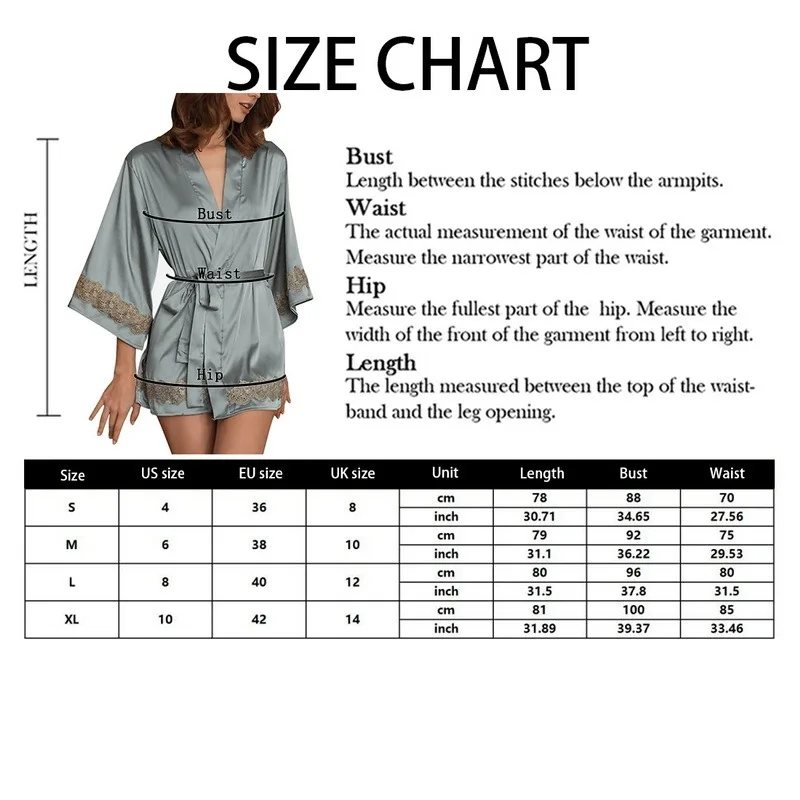 

Ladies Satin Silk Nightgown Pajamas Lace Short Bathrobe New Silk Kimono Bathrobe Pure Color Pajamas Ladies Homewear 2021