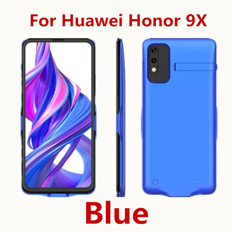 Blue for Honor 9X 6800 мАч зарядное устройство чехол для huawei Honor 9X Pro power Bank крышка батареи для huawei Honor 9X внешние Чехлы для батарей - Цвет: Blue for Honor 9X