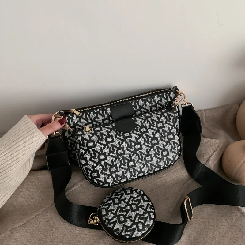 

3 Pcs/Set 2021 Fashion PU Shoulder Messenger Bag Designer Leather Cowhide Top Quality Handbags High Capacity Messenger Bag Women