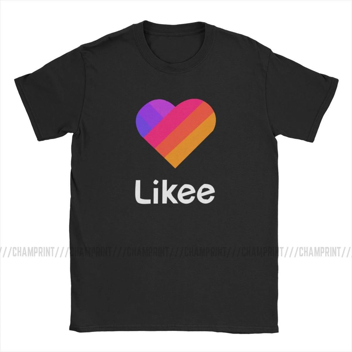 Likee App Logo Heart Rainbow футболка с узором в стиле граффити Мужская Новая круглым