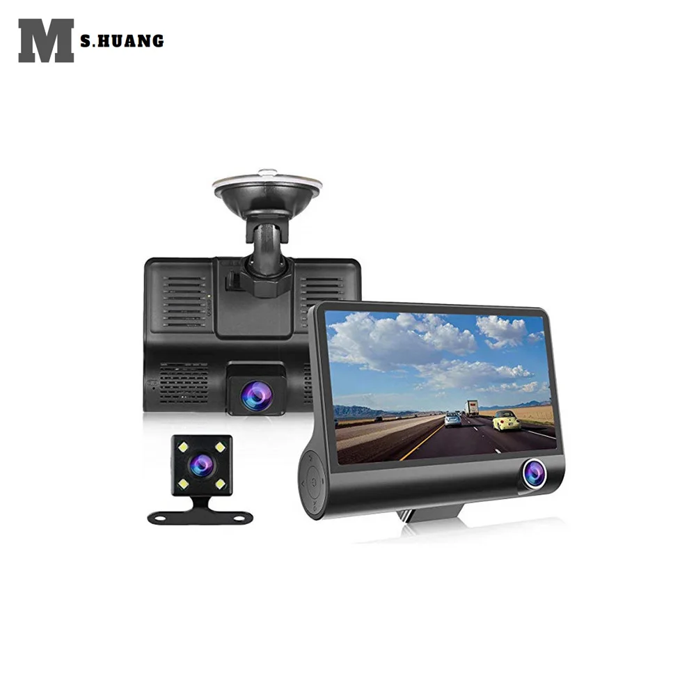 3 объектива камеры 1080P HD зеркало заднего вида автомобиля dvr Dash Cam g сенсор обзора 170