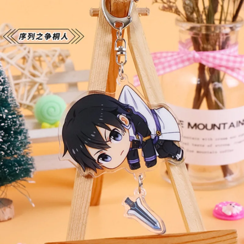 

2021 Anime Sword Art Online Key Chains Cute Student Knapsack Keyring Fashion Acrylic Anime Menwomen's Gift Accessories Keychain
