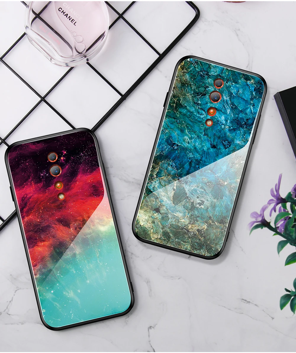 Градиентный чехол из закаленного стекла для OPPO Find X A9 R17 F11 pro K1 Reno 10x zoom Z A1K Realme 3 Pro Lite R15X чехол для телефона