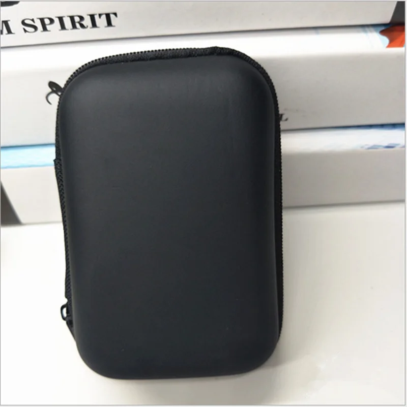 Style 2 Black Чехол для наушников на молнии, кожаная коробка для хранения, жесткая сумка для переноски, водонепроницаемый чехол для монет, карт памяти, портативный usb-кабель, Органайзер - Color: Style 2 Black