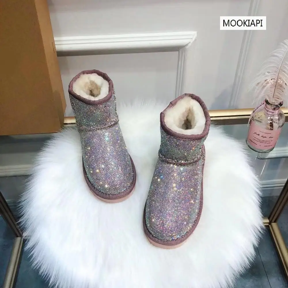 2019 г. Австралийский бренд зимние ботинки настоящая овчина 100% натуральная шерсть