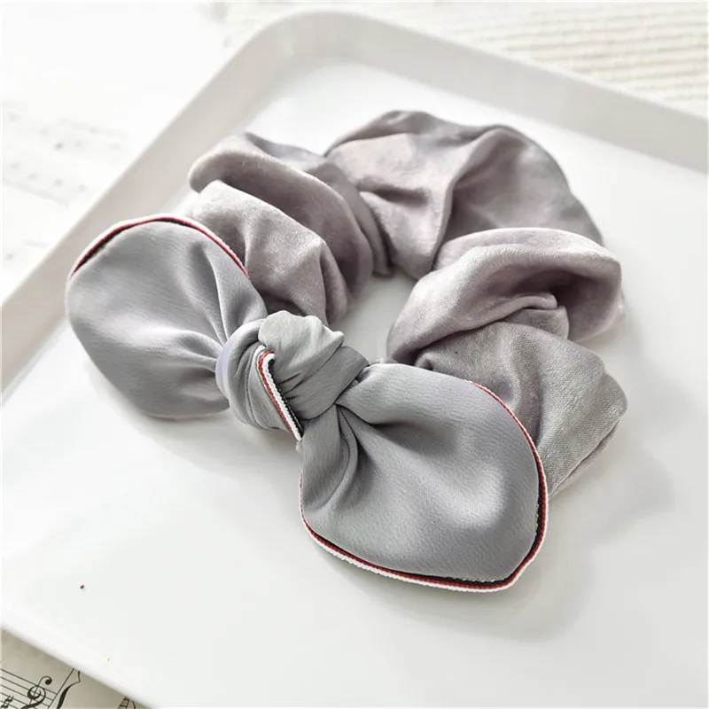 

Solid Color Hair Rope Silk Rabbit Ear Women Scrunchies Hair Ring Bowknot Lady Girls Lovely Elastic Hair Bands Hair Accessories