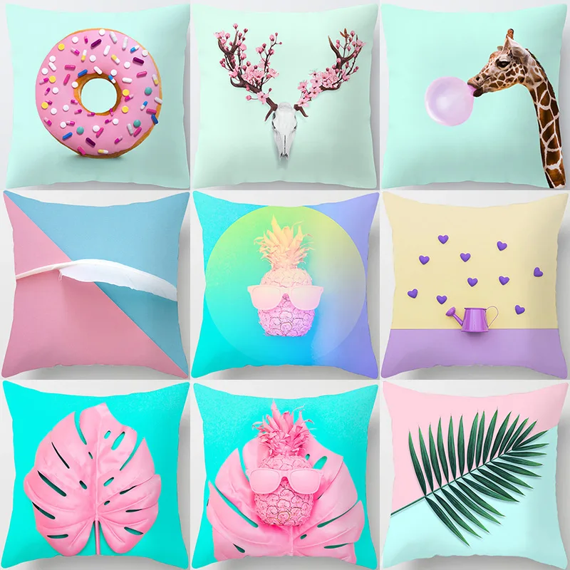 

Creative Plants Pattern Decorative Cushions Pillowcase Polyester Cushion Cover Throw Pillow Sofa Decoration Pillowcover 40813