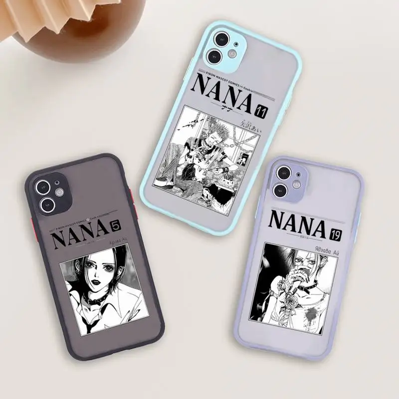 

NaNa osaki Phone Case For iPhone 12 11 Mini Pro XR XS Max 7 8 Plus X Matte transparent blue Back Cover