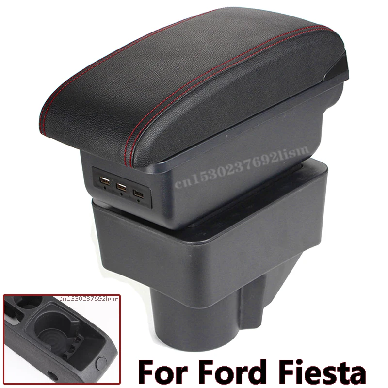 

Подлокотник для Ford Fiesta, центральный контейнер для хранения, подставка для чашки, пепельница, аксессуары для украшения интерьера автомобиля