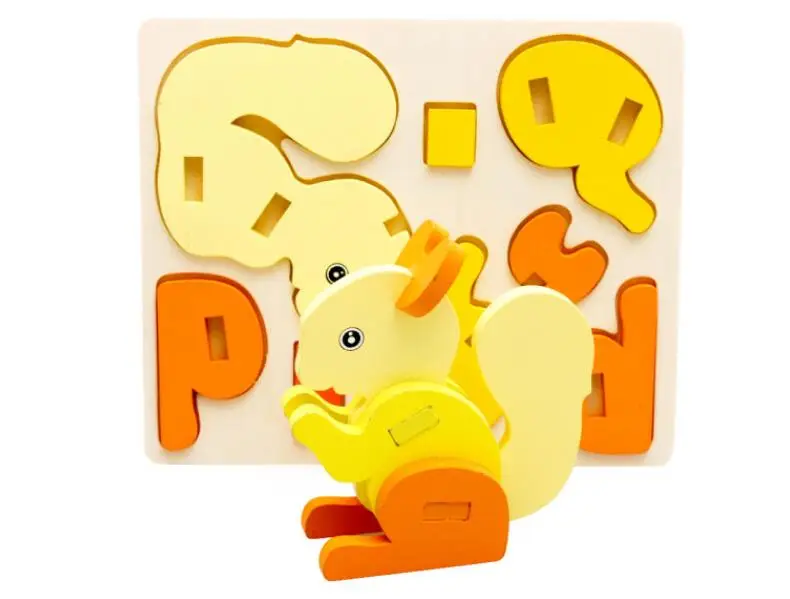 Веселые деревянные игрушки 3D Животные тигр лягушка Лев пазл Детские ручные